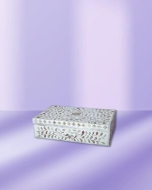 White Mother Of Pearl Inlay Box manufacturer handmade B2B