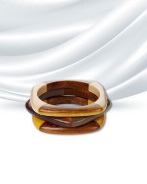 wooden bangles set of 3 wooden jewelry manufacturer handmade B2B