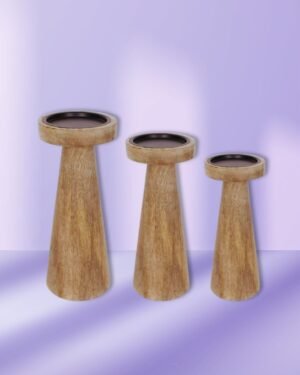 Wooden Candle holder set of 3 manufacturer Handmade B2B