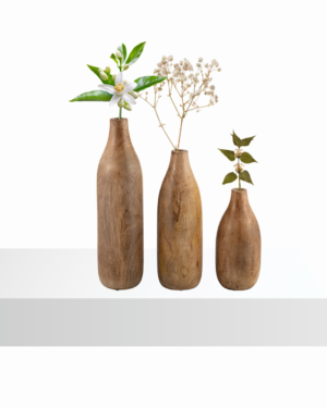 Wholesale Wooden Flower vases set of 3- manufacturer Handmade B2B