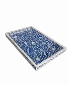 Blue Mother of Pearl Inlay Tray Manufacturer Handmade B2B