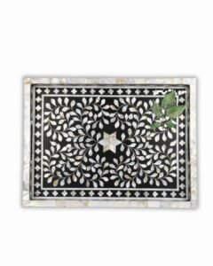 Black Mother Of Pearl Inlay Tray manufacturer Handmade B2B